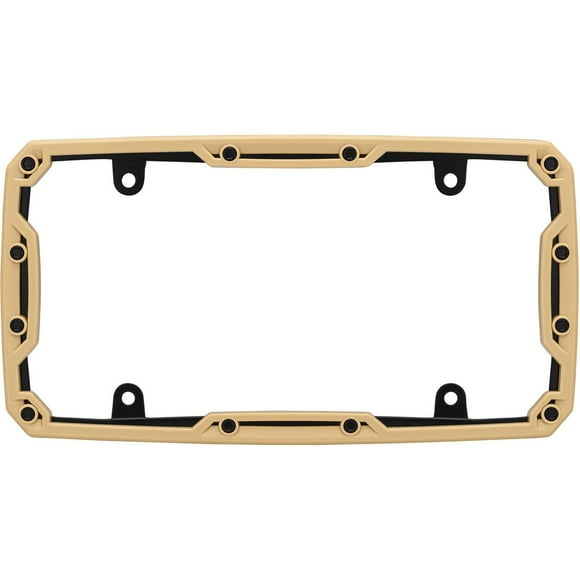 Cruiser Accessories Beadlock License Plate Frame, Matte Tan/Black, License Plate Frame