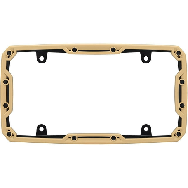Cruiser Accessories Beadlock License Plate Frame, Matte Tan/Black