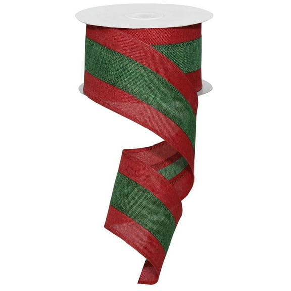 3 in 1 Canvas Ribbon, 2.5" x 10 Yards Red, Emerald