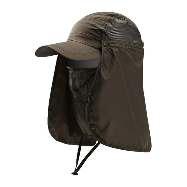 Sombrero de pesca perfecl con cubierta para el cuello y la cara verde