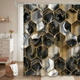 thumbnail image 2 of LALILO Gold Fabric Shower Curtain for Bathroom Ink,Waterproof Shower Curtains with Hooks 72"X72", 2 of 6