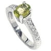 3/4ct Oval Peridot Diamond Anniversary Engagement Ring