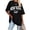 Black, variant on Womens T Shirts Loose Fit Swea Summer Half Sleeved Long Shirt Vintage New York Letter Print Tshirts Top