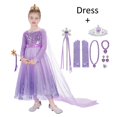 thumbnail image 3 of Vestido de Elsa para niñas, disfraz de Anna con lentejuelas, vestido de baile morado, fiesta de cumpleaños de Navidad, princesa para niños JYF, 3 of 4