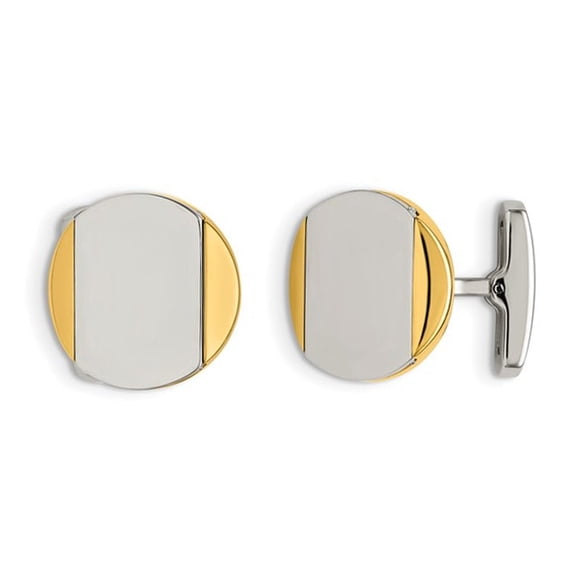 Mens Polished Cuff Links in Stainless Steel