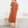 thumbnail image 4 of Besolor Plus Size Nightgowns for Women Summer Comfy Short Sleeve Crew Neck Sleepwear Sleepshirts Sleep Dress, 4 of 7