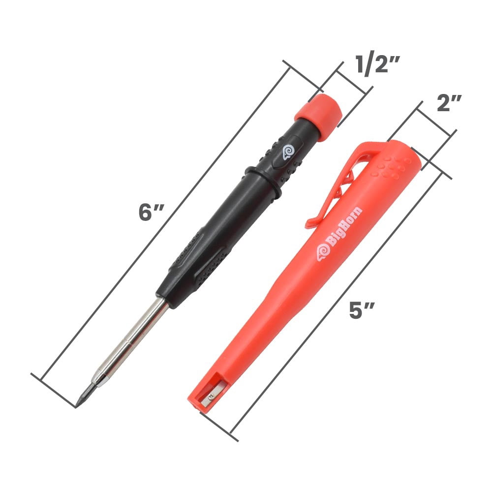 Big Horn 19898 Industrial Mechanical Pencil with 9 Pcs Pencil Lead Refill ea (24 PCS) with Holder