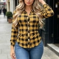 thumbnail image 5 of Dpjklzsn Women's Plaid Button Down Shirt, Long Sleeve Collared Flannel-Style Blouse for Casual Everyday Outfits, 5 of 9