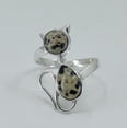 thumbnail image 4 of Navya Craft Dalmatian Jasper Sterling Silver Handmade Statement Cat Design Women Ring Size 4.5, 4 of 5