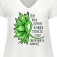 thumbnail image 4 of Inktastic Mental Health Awareness Green Sunflower Ribbon Women's Plus Size V-Neck T-Shirt, 4 of 5