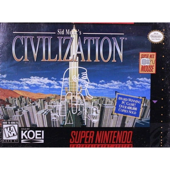 Restored Sid Meier's Civilization (Super Nintendo, 1996) SNES Turn-Based Game (Refurbished)