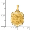 thumbnail image 2 of Beautiful 14k Polished and Satin St Michael Badge Medal Hollow Pendant, 2 of 2