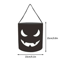 Herrnalise Halloween Reusable Canvas Bags for Trick or Treating 9.8” x 9.1” Halloween Candy Bags Snacks Goodie Gift Tote Bag for Kids Party