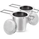 thumbnail image 1 of Teesieb Teefilter, Tee-Sieb für losen Tee, colador de té de acero inoxidable 304 sin óxido para té de hojas sueltas, colador premium, mango plegable, se adapta a la mayoría de tazas de té y cuencos, 1 of 8