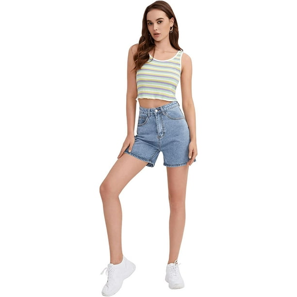 Women High Waist Denim Shorts Solid Cargo Jeans Shorts Sexy Casual Hot  Pants Summer Outdoor Hiking Straight Short Pant : : Clothing,  Shoes 
