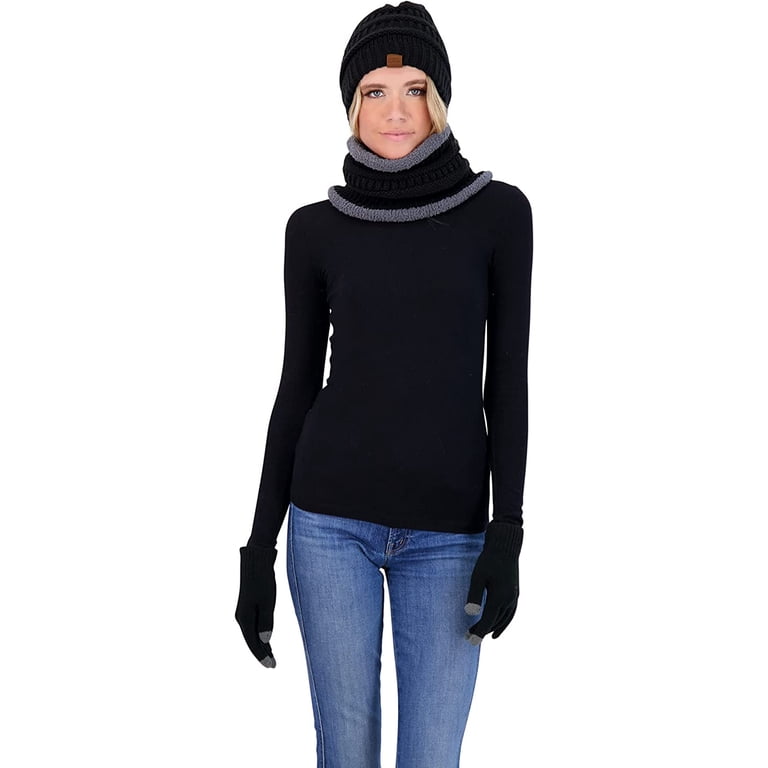 Women's Winter Beanie Hat Scarf Gloves Set – Touchscreen Gloves, Ear Muffs & Socks 11 thumbnail image