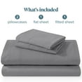 thumbnail image 7 of Bare Home Washed Sheet Set - Premium 1800 Collection - Deep Pocket - 4 Piece - Full, Gray, 7 of 7