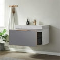 thumbnail image 5 of Vinnova Alicante 36" Single Floating Vanity White Top Elegant Gray No Mirror, 5 of 12