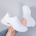 thumbnail image 4 of nsendm Female Fashion Sneakers Adult Sneaker Women Shoes Size 13 Casual Shoes Lace Fashion Shoes Ladies Up Women's Womens Walking Sneaker White 7.5, 4 of 6
