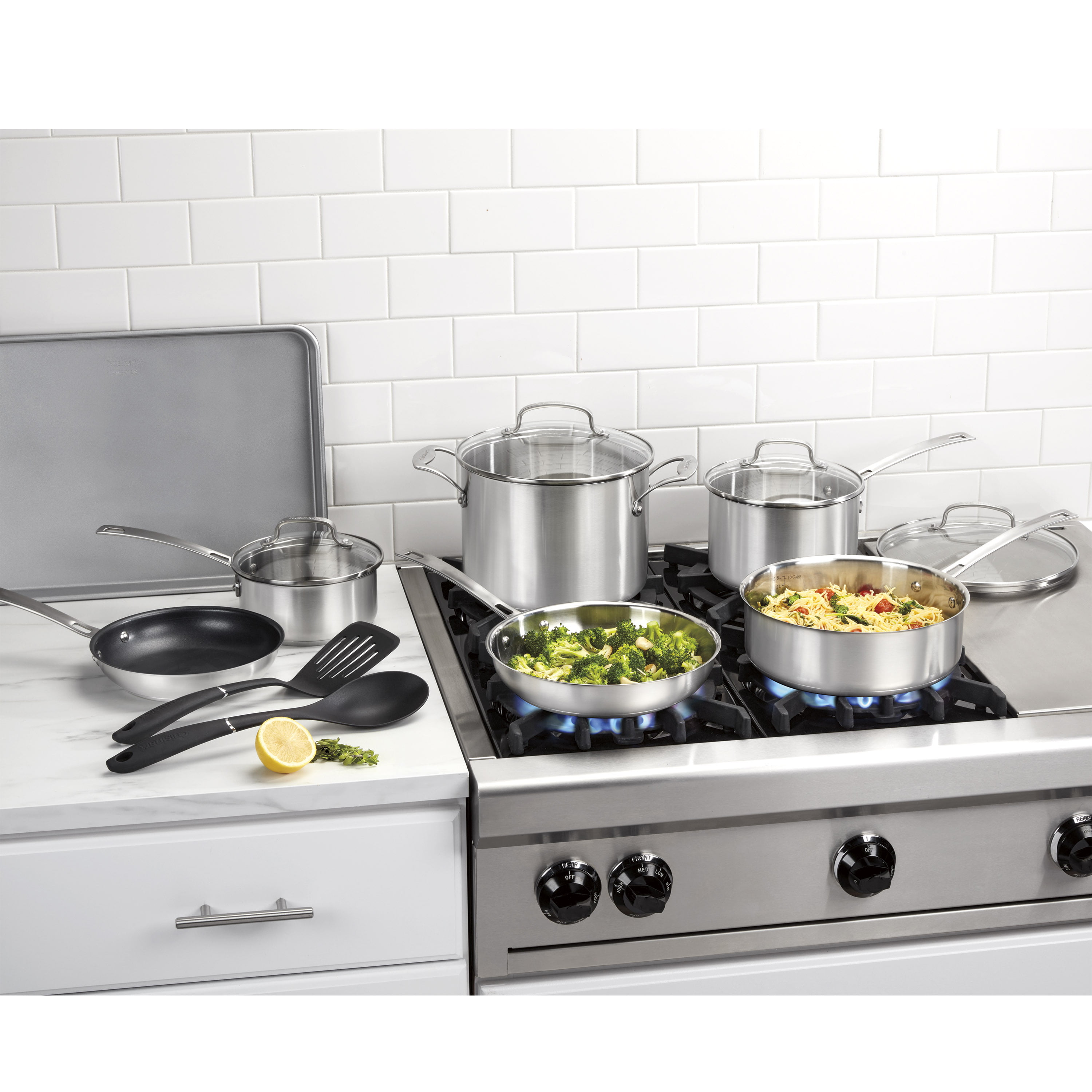 Cuisinart 13-Piece Professional 25.13-in Stainless Steel Cookware Set with  Lid(s) Included in the Cooking Pans & Skillets department at