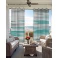 thumbnail image 6 of Turquoise Gray White Blackout Curtains for Bedroom Living Room Darkening Curtains 90 Inch Country Abstract Ombre Mottled Black Out Window Curtain Privacy Window Treatment Grommet Drapes 52"x90"x2, 6 of 9