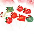 thumbnail image 4 of 6PCS Christmas Decoration Pompon Bell Cake Toppers Merry Christmas Cupcake Picks for Festival Party (Random Pattern), 4 of 5