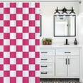 thumbnail image 3 of Checkered Shower Curtain, Hot Pink Shower Curtains for Bathroom, Cute Retro Checkerboard Shower Curtain Vintage Aesthetic, Machine Washable Fabric Shower Curtain, 72''''x72'''', 3 of 6