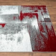 Luxe Weavers Abstract Brushstrokes Area Rug Red 8x10, Soft Accent ...