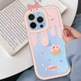 thumbnail image 2 of Cartoon Ice Cream Cake Phone Case with Bow Knot Cutie Camera Frame Lens Protection, Shockproof Soft Case for iPhone 14 Plus, 2 of 6