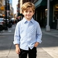 thumbnail image 5 of Taqqpue Toddler Boys Long Sleeve Button Down Shirts Plaid Casual Plus Size Blouse Tops,Loose Fit Fall Winter OverSize Jacket Shirts for Boys 1-5 Years, 5 of 9