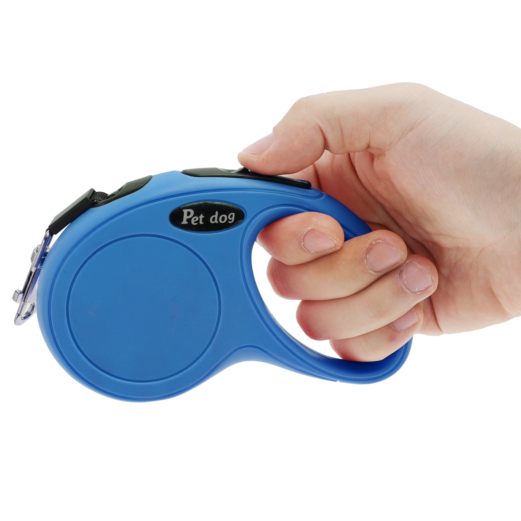 Unique Bargains Retractable Pet Leash Classic Dog Leash Soft Handle Blue 118.11"