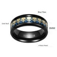 thumbnail image 7 of Skull Matching Rings Black Plated Couple Rings 1CT Blue CZ Wedding Ring Sets for Him and Her, 7 of 7