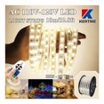 thumbnail image 1 of KERTME 5050-60 Type AC 110-120V LED Strip Lights, Flexible/Waterproof/Dimmable/Multi-Modes LED Rope Light + 23 Keys Remote for Home/Garden/Building Decoration (32.8ft/10m, Natural White 4000K), 1 of 1