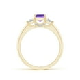 thumbnail image 2 of ANGARA Natural 0.7 Ct. Amethyst with Diamond Classic Engagement Ring in 14K Yellow Gold for Women (Ring Size: 11.5), 2 of 9