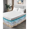 thumbnail image 4 of Ocean Beach Bed Skirt California King Size 18" Drop Summer Sand Waves Nature Ruffled Wrap Around Bed Skirts Adjustable Elastic Bedskirt Dust Ruffle for California King Size Bed, 4 of 7