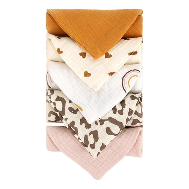 Breathable Wipe Towel Saliva Wipes with Rainbow Pattern Strong Absorbent 4 Layer Handkerchief Nursing Towel for Toddlers
