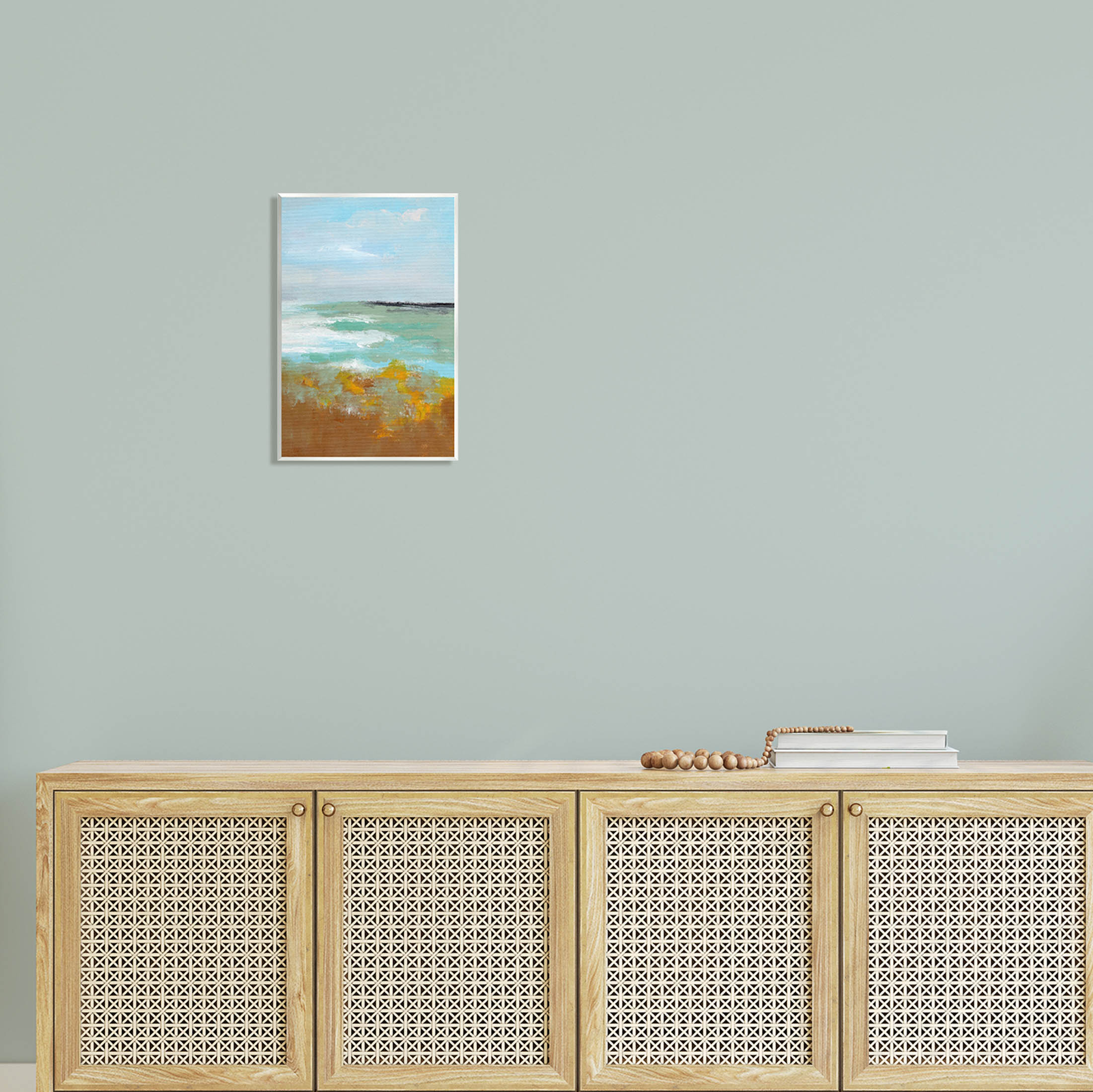 Stupell Industries Modern Distant Ocean Waves Landscape Painting Unframed Art Print Wall Art, Design by Nikita Jariwala