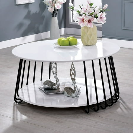 Furniture Of America Edith Contemporary Round Coffee Table Furniture Of America Edith Contemporary Round Coffee Table