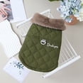 thumbnail image 5 of Mightlink Pet Winter Coat with Ring Slim Fit Thick Turn-down Collar Comfortable Warm Cozy Contrast Colors Two Legs Cat Winter Vest for Outdoor, 5 of 6