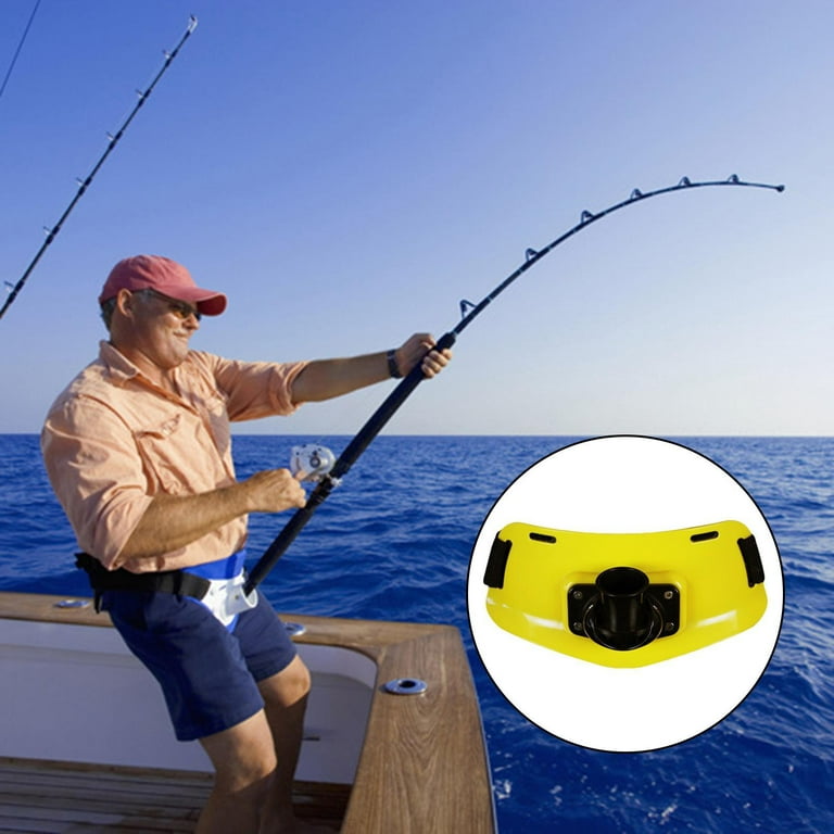 Boat Fishing Rod Holder Flexible Replacement Saltwater Corrosion Resistance  Padded Adjustable Lightweight Fishing Accessory Fishing Fighting Belt -  Yellow and Black 