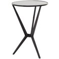 thumbnail image 5 of DecMode Modern Aluminum Hourglass Inspired with Round Glass Top Accent Table, 16"W x 24"H with Polished Black and Frosted Glass Finish, 5 of 7