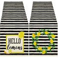 thumbnail image 1 of 2 Pcs Chemin de Table Rayé Citron Saisonnier Printemps Été Citron Lavable Nappe Hello Citron Lin Toile de Jute Chemin de Table pour Décoration Intérieure Extérieure Maison Fête, 72 x 13 Pouces, 1 of 7