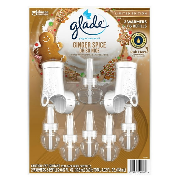 Glade PlugIns 2 Warmers 6 Refills Holiday - Ginger Spice