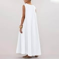 thumbnail image 4 of Antinious Ladies Summer Beach Dress,Elegant Dresses for Women,Maxi Dresses for Women Solid Camis Sleeveless Round Neck Party Dress,White,S, 4 of 5