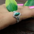 thumbnail image 2 of Green Malachite 925 Sterling Silver Handmade Unique Design Promise Wedding Enagagement Ring Gift Jewelry, 2 of 5
