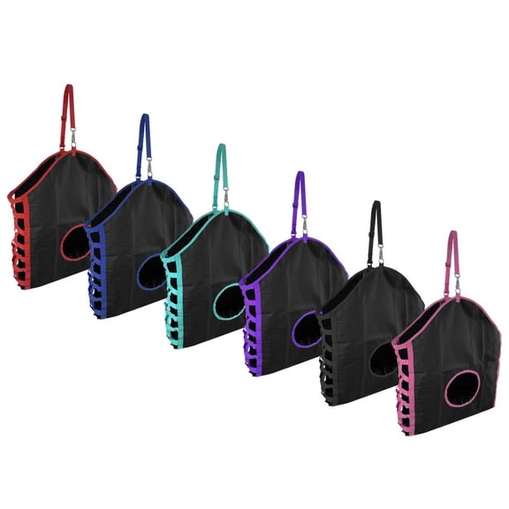 Nylon Tote Hay Bag w/ Webbed Slow Feed Gussets (Black)