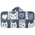 thumbnail image 5 of Yayeee Kids Hooded Towels Toddler Soft Absorbent Beach Bathing Wrap 50" x 23.5", Blue Cats and Hearts, 5 of 5