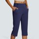 thumbnail image 1 of MKLEKYY Leggings Capris elásticos de cintura alta para mujer, para yoga, entrenamiento informal, pantalones capri, leggings rectos cortos, 1 of 5