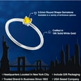 thumbnail image 5 of Gem Stone King 10K White Gold Yellow Sapphire Solitaire Engagement Ring for Women (0.16 Cttw, Round 3.5MM, Gemstone September Birthstone, Size 5), 5 of 6