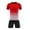 A-Red, variant on Jinhomg Kids Soccer Training Outfit Fashion Gradient Football Jersey and Active Shorts Boys Girls 2 Piece Sports Uniforms Blue 9 Years